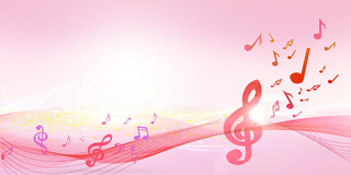 粉色动感线条歌唱音乐音乐会乐器音符音乐背景